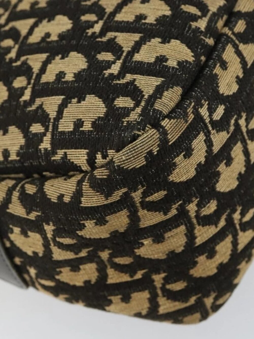Christian Dior Trotter Canvas Shoulder Bag Navy Gold Auth - Picture 13 of 16